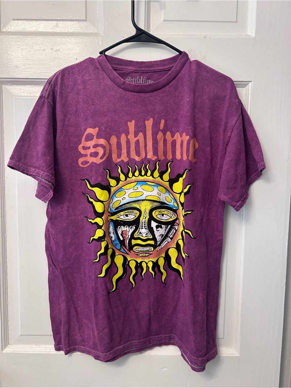 Sublime Band T-Shirt Purple Graphic Cotton Short Sleeve Size L